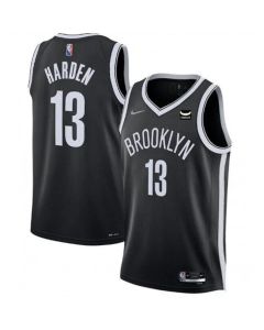 Men's Brooklyn Nets #13 James Harden 75th Anniversary Black Stitched Basketball Jersey
