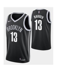 Men's Brooklyn Nets #13 James Harden Black Black Icon Edition Stitched NBA Jersey