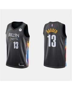 Men's Brooklyn Nets #13 James Harden Black City Edition Stitched NBA Jersey (Black)