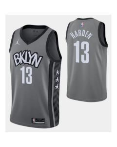Men's Brooklyn Nets #13 James Harden Grey Stitched NBA Jersey
