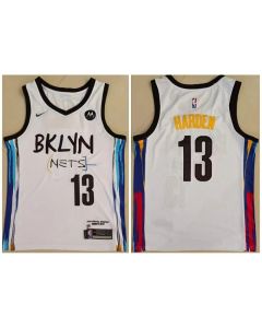 Men's Brooklyn Nets #13 James Harden White Stitched Jersey