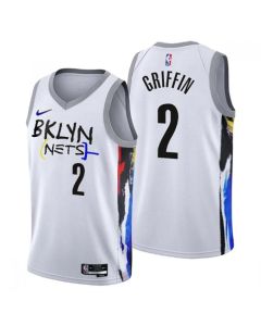 Men's Brooklyn Nets #2 Blake Griffin 2022/23 White City Edition Stitched Basketball Jersey