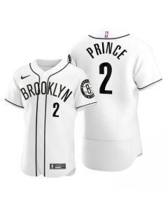 Men's Brooklyn Nets #2 Taurean Prince 2020 White NBA X MLB Crossover Edition Stitched Jersey