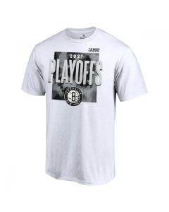 Men's Brooklyn Nets 2021 White Playoff Bound Dunk T-Shirt