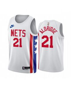 Men's Brooklyn Nets #21 LaMarcus Aldridge 2022/23 White Classic Edition Stitched Basketball Jersey