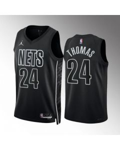 Men's Brooklyn Nets #24 Cam Thomas 2022/23 Black Statement Edition Stitched Basketball Jersey