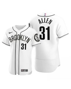 Men's Brooklyn Nets #31 Jarrett Allen 2020 White NBA X MLB Crossover Edition Stitched Jersey
