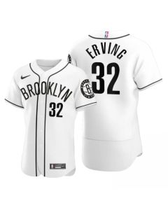 Men's Brooklyn Nets #32 Julius Erving 2020 White NBA X MLB Crossover Edition Stitched Jersey