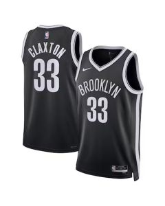 Men's Brooklyn Nets #33 Nic Claxton Black Swingman Icon Edition Jersey (Black)
