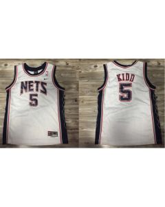 Men's Brooklyn Nets #5 Jason Kidd White Stitched Jersey