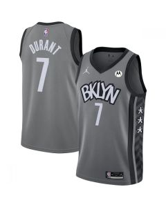 Men's Brooklyn Nets #7 Kevin Durant 2020/21 Gray Statement Edition Swingman Stitched Jersey