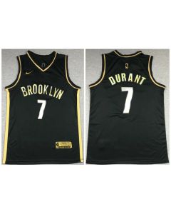 Men's Brooklyn Nets #7 Kevin Durant 2020 Black Gold Edition Stitched Jersey