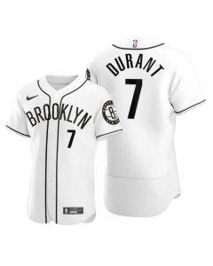 Men's Brooklyn Nets #7 Kevin Durant 2020 White NBA X MLB Crossover Edition Stitched Jersey