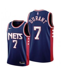Men's Brooklyn Nets #7 Kevin Durant 2021/22 Navy City Edition Stitched Jersey