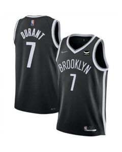 Men's Brooklyn Nets #7 Kevin Durant 2021 75th Anniversary Black Stitched Basketball Jersey