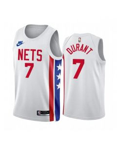 Men's Brooklyn Nets #7 Kevin Durant 2022/23 White Classic Edition Stitched Basketball Jersey