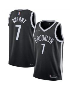 Men's Brooklyn Nets #7 Kevin Durant 75th Anniversary Black Stitched Basketball Jersey