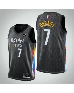Men's Brooklyn Nets #7 Kevin Durant Black City Edition Stitched Jersey