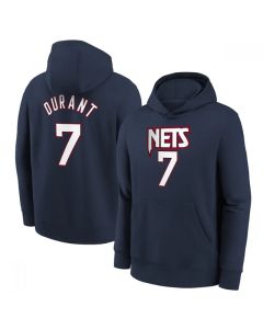 Men's Brooklyn Nets #7 Kevin Durant Navy Pullover Hoodie