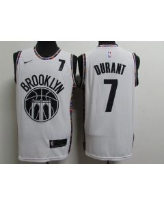 Men's Brooklyn Nets #7 Kevin Durant White New City Edition Stitched Jersey