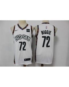 Men's Brooklyn Nets #72 Biggie 2020 White City Edition Stitched Jersey