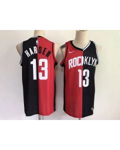 Men's Brooklyn Nets And #13 James Harden Black Red 2021 Past & Present MVP Stitched NBA Jersey