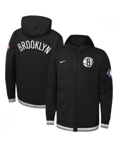 Men's Brooklyn Nets Black 75th Anniversary Performance Showtime Full-Zip Hoodie Jacket