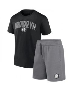 Men's Brooklyn Nets Black/Heather Gray Arch T-Shirt & Shorts Combo Set