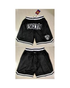 Men's Brooklyn Nets Black Shorts (Run Small) (Black)