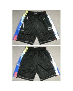 Men's Brooklyn Nets Black Shorts (Run Small) (Style 3)