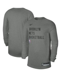 Men's Brooklyn Nets Heather Gray 2023/24 Legend On-Court Practice Long Sleeve T-Shirt