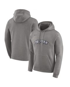 Men's Brooklyn Nets Heather Gray City Edition Club Pullover Hoodie