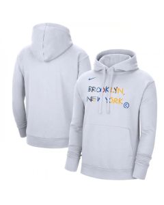 Men's Brooklyn Nets White 2022/23 City Edition Essential Pullover Hoodie