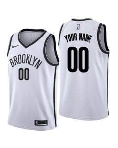 Men's Brooklyn Nets White Custom Jersey