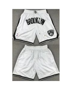 Men's Brooklyn Nets White Shorts (Run Small)