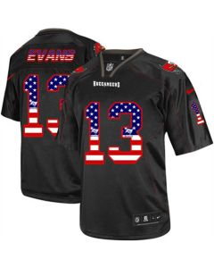 Men's Buccaneers #13 Mike Evans Black USA Flag Fashion Elite Jersey