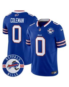 Men's Buffalo Bills #0 Keon Coleman Royal Est. 1960 Patch Vapor F.U.S.E. Limited Jersey