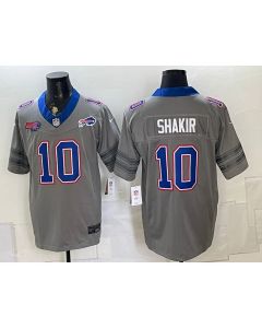 Men's Buffalo Bills #10 Khalil Shakir Nike Gray Vapor F.U.S.E. Limited Jersey (Style 6)