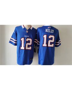 Men's Buffalo Bills #12 Jim Kelly Blue 2023 F.U.S.E. Vapor Untouchable Limited Stitched Jersey