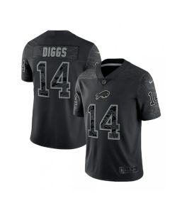 Men's Buffalo Bills #14 Stefon Diggs Black Reflective Limited Stitched Football Jersey