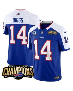 Men's Buffalo Bills #14 Stefon Diggs Blue/White 2023 F.U.S.E. AFC East Champions With 3-star C Patch Stitched Football Jersey