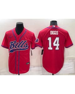 Men's Buffalo Bills #14 Stefon Diggs Red Cool Base Stitched Baseball Jersey