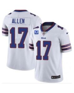 Men's Buffalo Bills #17 Josh Allen 2022 White With 4-star C Patch Vapor Untouchable Limited Stitched Jersey