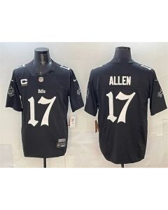 Men's Buffalo Bills #17 Josh Allen Black F.U.S.E. "Gothic Cold Front Edition" With 4-Star C Patch Vapor Limited Stitched Football Jersey (Black)