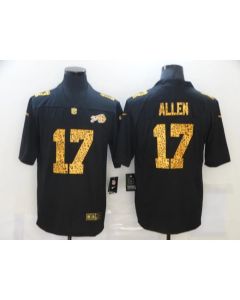 Men's Buffalo Bills #17 Josh Allen Black Leopard Print Fashion Limited Stitched Jersey