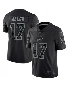 Men's Buffalo Bills #17 Josh Allen Black Reflective Limited Stitched Football Jersey