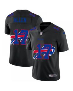 Men's Buffalo Bills #17 Josh Allen Black Shadow Logo Limited Stitched Jersey