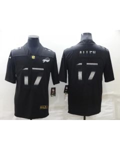 Men's Buffalo Bills #17 Josh Allen Black Shadow Stitched Jersey