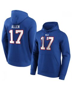 Men's Buffalo Bills #17 Josh Allen Blue Hoodie