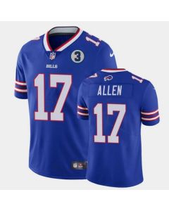 Men's Buffalo Bills #17 Josh Allen Blue With NO.3 Patch Vapor Untouchable Limited Stitched Jersey